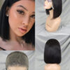 13x4 LACE WIG Human Hair Lace Front Bob Wigs Short Straight Style Transparent  Lace Raw Brazilian For Black Women