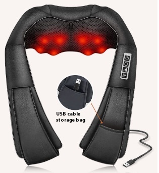 USB Charging Neck Massager Trapezoid Muscle Shoulder Neck Waist Back Shawl Neck Kneading Whole Body Massage Instrument