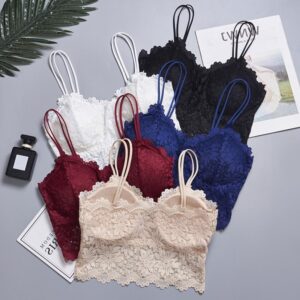 ropa interior encaje sujetador recortado